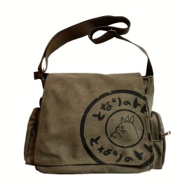 Vintage Canvas Messenger Bag, Retro Large Capacity Shoulder Bag, Women's Casual Grunge Handbag & Tote Hobo Purse