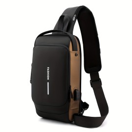 Fashion Multifunctional Chest Bag With Combination Lock, Casual Outdoor Sports Crossbody Bag, Perfect Adjustable Strap Sling Bag For Daily Use