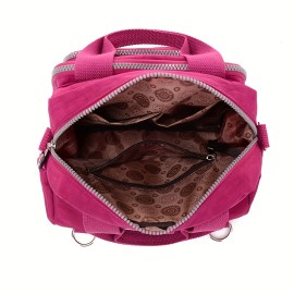 Small Solid Color Crossbody Bag, Casual Multi Pocket Handbag, Portable Mommy Bag For Travel, Going Out