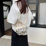 Small Satchel Letter Print Crossbody Bag, Canvas Lightweight Messenger Bag, Casual Fashion Versatile Shoulder Bag