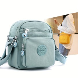 Minimalist Mini Casual Shoulder Bag Zipper All-Match Crossbody Bag, Solid Color Handbag For Women