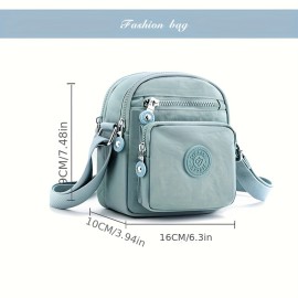 Minimalist Mini Casual Shoulder Bag Zipper All-Match Crossbody Bag, Solid Color Handbag For Women