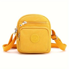 Minimalist Mini Casual Shoulder Bag Zipper All-Match Crossbody Bag, Solid Color Handbag For Women