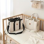 Canvas Tote Bag With Seperations, Durable Lightweight Shoulder Bag, Casual Practical Commuter Mommy Bag