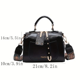 Rivet Decorated Vintage Women's Handbag, Crossbody Bag, Ladies Casual Novelty Bag For Party