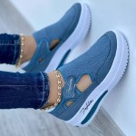 Women's Solid Color Platform Sneakers, Flying Woven Low Top Breathable Casual Shoes, Women's Comfy Shoes