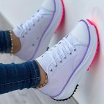 Women's Platform Canvas Shoes, Casual Round Toe Solid Lace Up Sneakers, Lightweight Walking Sneakers