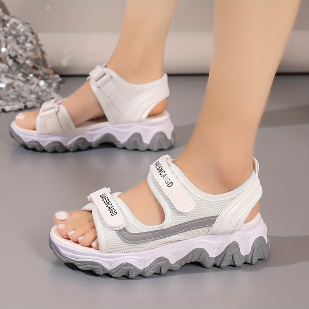 Women's Platform Sports Sandals, Casual Open Toe Mesh Shoes, Casual Outdoor Sandals