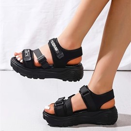 Women's Platform Outdoor Sandals, Fashion Open Toe Slingback Summer Shoes, Casual Sporty Sandals