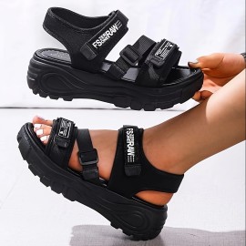 Women's Platform Outdoor Sandals, Fashion Open Toe Slingback Summer Shoes, Casual Sporty Sandals