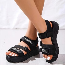 Women's Platform Outdoor Sandals, Fashion Open Toe Slingback Summer Shoes, Casual Sporty Sandals