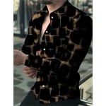 Retro Style Men's Long Sleeve Slim Fit Button Up Shirt For Spring Fall Outdoor