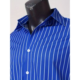 Casual Striped Men's Daily Thin Long Sleeve Button Up Shirt For Spring Summer Outdoor, Gift For Men