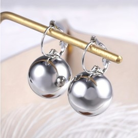 2pcs/pair Trendy Ball-Shaped Dangle Earrings For Men For Daily Decoration, Gift For Family And Friends, Holiday Birthday Gift For Boyfriends / Girlfriends