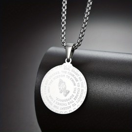 Classic Temperament, Three-color Stainless Steel Prayer Hand, Simple And Versatile Necklace