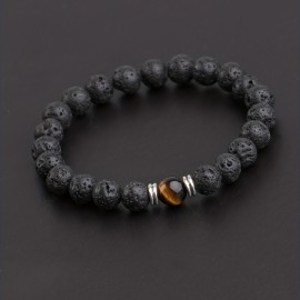 Men's Lava Stone Can Drop Essential Oil Bead Bracelet