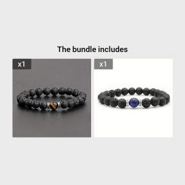 Men's Lava Stone Can Drop Essential Oil Bead Bracelet