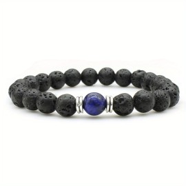 Men's Lava Stone Can Drop Essential Oil Bead Bracelet