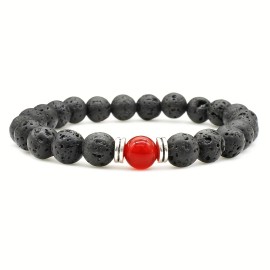 Men's Lava Stone Can Drop Essential Oil Bead Bracelet