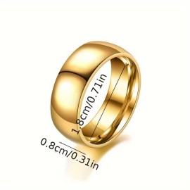 1pc Fashion Classic Simple 8MM Wide Men's Stainless Steel Ring