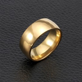 1pc Fashion Classic Simple 8MM Wide Men's Stainless Steel Ring