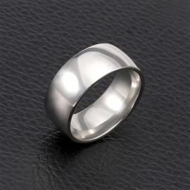 1pc Fashion Classic Simple 8MM Wide Men's Stainless Steel Ring