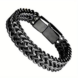 Hip-hop Titanium Steel Thick Korean Version Street Trendsetter Men Simple Domineering Punk Bracelet For Men