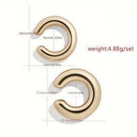 1pair/2pairs Fashion Retro Fake Piercing Ear Clips, Asymmetry Round Cartilage Ear Clip For Men, Christmas Gift