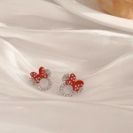 1pair Cartoon Cute Animal Mouse Head Stud Earrings, Gifts For Friend