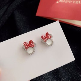 1pair Cartoon Cute Animal Mouse Head Stud Earrings, Gifts For Friend