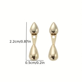 Water Drop Shape Glossy Stud Earrings Minimalist Japanese / Korean Style Alloy Jewelry Trendy Female Gift