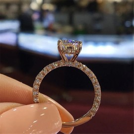 Elegant Ring Inlaid Waterish Zirconia Symbol Of Beauty And Elegance Match Daily Outfits Party Accessory Perfect Gift For Female