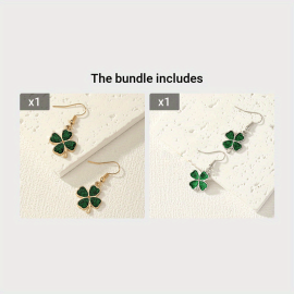 Exquisite Four-leaf Clover Design Bling Bling Dangle Earrings Simple Pastoral Style Lucky Trendy Female Gift