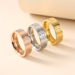 Minimalist Style Band Ring Made Of Stainless Steel Rosy / Golden / Steel Make Your Call Suitable For Men And Women Match Daily Outfits Party Accessory