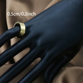 Minimalist Style Band Ring Made Of Stainless Steel Rosy / Golden / Steel Make Your Call Suitable For Men And Women Match Daily Outfits Party Accessory