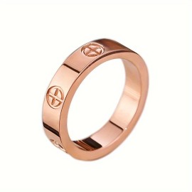 Minimalist Style Band Ring Made Of Stainless Steel Rosy / Golden / Steel Make Your Call Suitable For Men And Women Match Daily Outfits Party Accessory