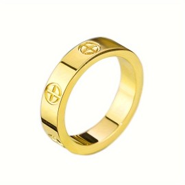 Minimalist Style Band Ring Made Of Stainless Steel Rosy / Golden / Steel Make Your Call Suitable For Men And Women Match Daily Outfits Party Accessory