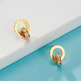 Creative Stud Earrings Embellished With Artificial Gemstones Zinc Alloy Jewelry Unique Statement Female Ear Ornaments