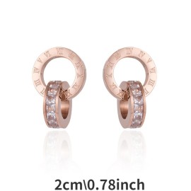 Creative Stud Earrings Embellished With Artificial Gemstones Zinc Alloy Jewelry Unique Statement Female Ear Ornaments