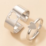 Creative Hollow Heart Couple Ring Women Punk Style Ring