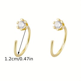 Hoop Earrings Inlaid Rhinestone Huggie Earrings Exquisite Women's Jewelry Accessories