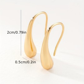 Golden Glossy Hook Earrings Copper 14K Gold Plated Jewelry Delicate Gift For Women Girls Daily Casual