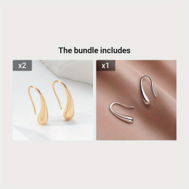 Golden Glossy Hook Earrings Copper 14K Gold Plated Jewelry Delicate Gift For Women Girls Daily Casual