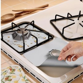 6pcs Premium Reusable Gas Range Stovetop Burner Protector Pad Liner Cover - Extra Thick 0.2mm For Cleaning Kitchen Tools