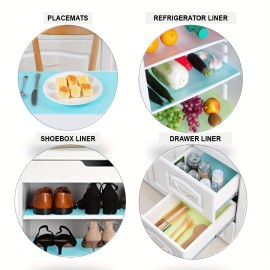 4pcs Refrigerator Liners Mats: Washable, Waterproof & Oilproof - Perfect For Shelves, Freezer, Cupboard, Cabinet & Drawer!