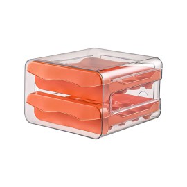 1pc Kitchen Double Layers Egg Storage Box, 32 Compartment Household Drawer Refrigerator Transparent Preservation Box That Can Be Stacked With Egg Tray An