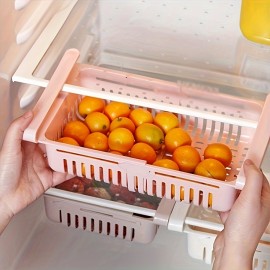 Telescopic Refrigerator Storage Basket - Drawer Type Rack for Fresh-keeping and Freezer Storage