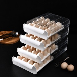 32 Grid Egg Storage Box: Refrigerator Transparent Dispenser with Anti-Drop Protection for Freshness