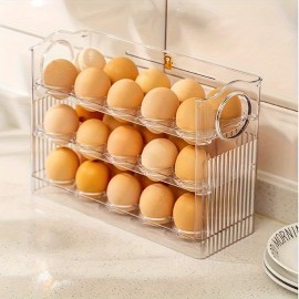 1pc, Plastic Egg Holder For Refrigerator, Egg Storage Container For Refrigerator, Egg Organizer For Refrigerator Door, Large Capacity Egg Storage Box