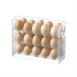 1pc, Plastic Egg Holder For Refrigerator, Egg Storage Container For Refrigerator, Egg Organizer For Refrigerator Door, Large Capacity Egg Storage Box